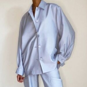 Aritzia Babaton Cocoon Statement Jacket Ice Grey